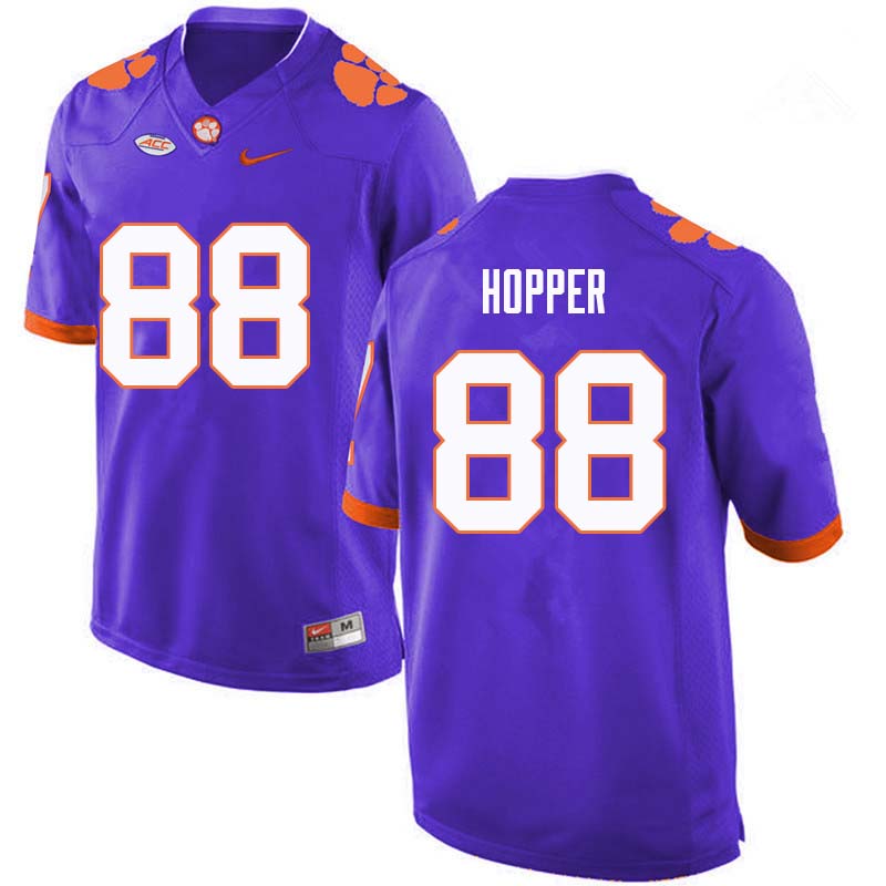 Men #88 Jayson Hopper Clemson Tigers College Football Jerseys Sale-Purple